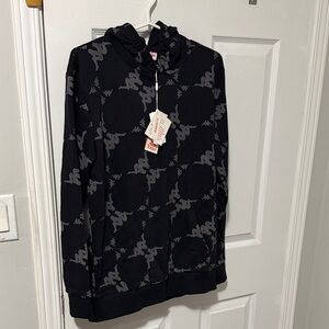 Kappa Black Hoodie with Gray Logo Print